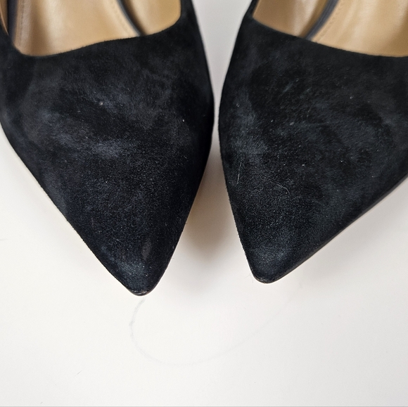 Sam Edelman Antonia Pointed Toe Black Suede Pump Heel Size 8.5 Minimalist - Picture 8 of 8